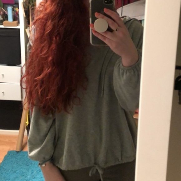 Aerie Grey Lightweight Oversized Hoodie - Picture 6 of 6